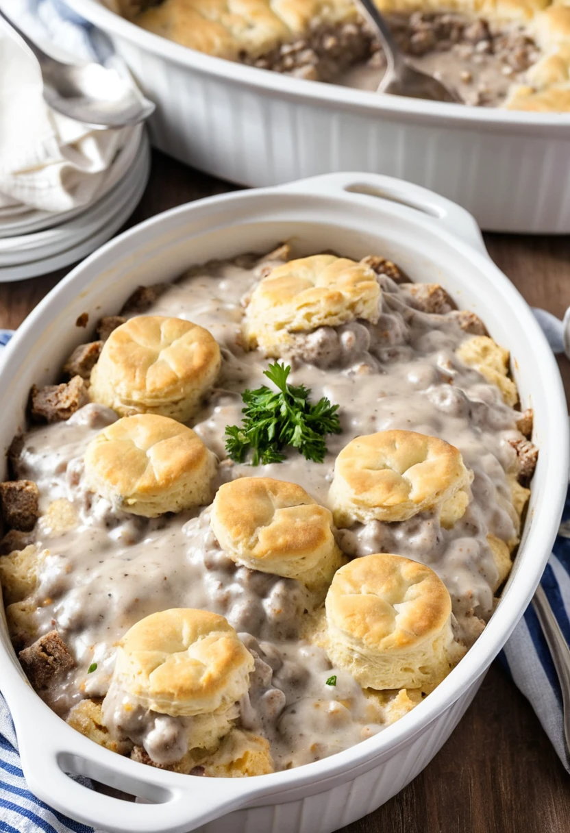 Easy Biscuits and Gravy Casserole